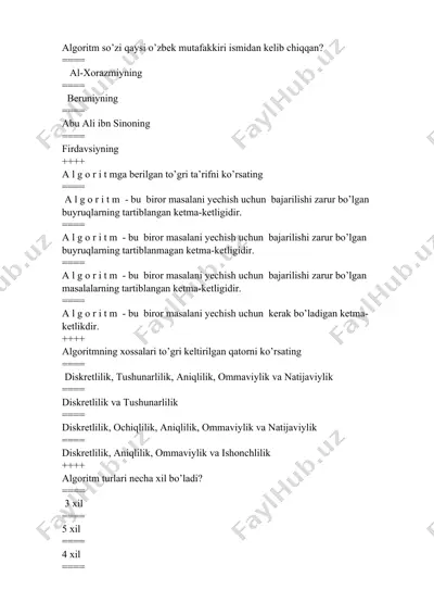 algoritmlar — DOCX