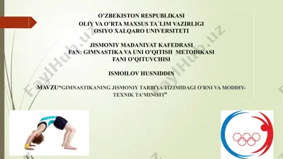 gimnastika va uni o'qitish metodikasi — PPTX