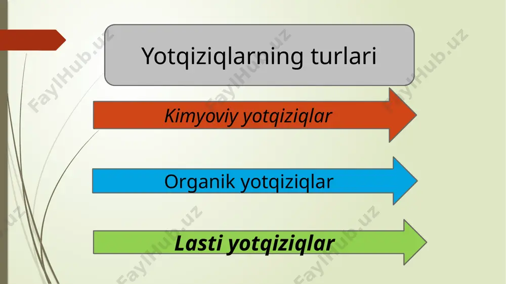 atdagi klastiklik, organik boy qatlamlar kombinatsiyasi, maxsus sharoitlardagi va g‘orlardagi kimyoviy yotqiziqlar hisoblanadi. tuproq namunalari, arxeologik tuproqlar, ixcham tuproq va kompakt tuproqlar bo‘lib, bular yotqiziq termini bilan ishlatiladi. manbalardagi ko‘pgina joylarda muhokamalarda yotqiziqlarning shaklanish dinamikasi tuproqlardan juda ham farq qiladi. iordan vodiysida ubeydiyaning quyi paleolitiga oid 126- qatlamida shag‘altosh va silliqtoshlarning ko‘rinishini o‘rganish, tahlil qilish muhim ahamiyat kasb etadi. morfometrik analizlar (shakli, o‘lchami, dumaloqligi) va galiley dengizidagi zamonaviy qirg‘oqbo‘yi silliqtoshlari bilan taqqoslanganda turli natijalarni ko‘rsatadi. bu xilma-xillik muhim ahamiyatga ega emas, balki bu shag‘allar inson yashagan hududlarda, sohillarda yoki daryo bo‘ylarida bo‘lgan. biroq, shag‘al qatlamining o‘zgarmas qalinligi antropogen ta’sirning oqibatidir. yuzaning tekisligini o‘rganish qum o‘lchamli zarrachalarini nazarda tutadi. arxeologik vaqtda misollar tasvirlash uchun makon hisoblanadigan pompey taxminan 4 mli vulkanli lasti bo‘lagi (tefra) bilan o‘ralagan va vulqon quyindisi, vulqonli qum, lapilli (2-64mm) va kul (2 mm) dan iborat. san-salvadorda, eren manzilgohida bir xil turdagi turar joylar aks ettirilgan, ya’ni tuzulishi …