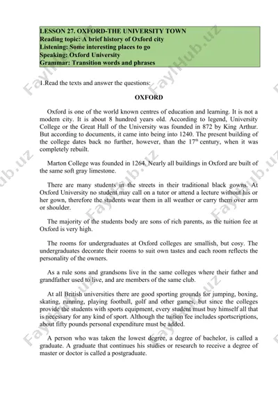 oxford university — DOC