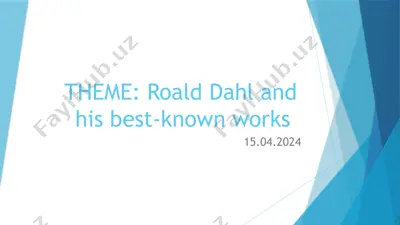 roald dahl and his best-known works — PPTX