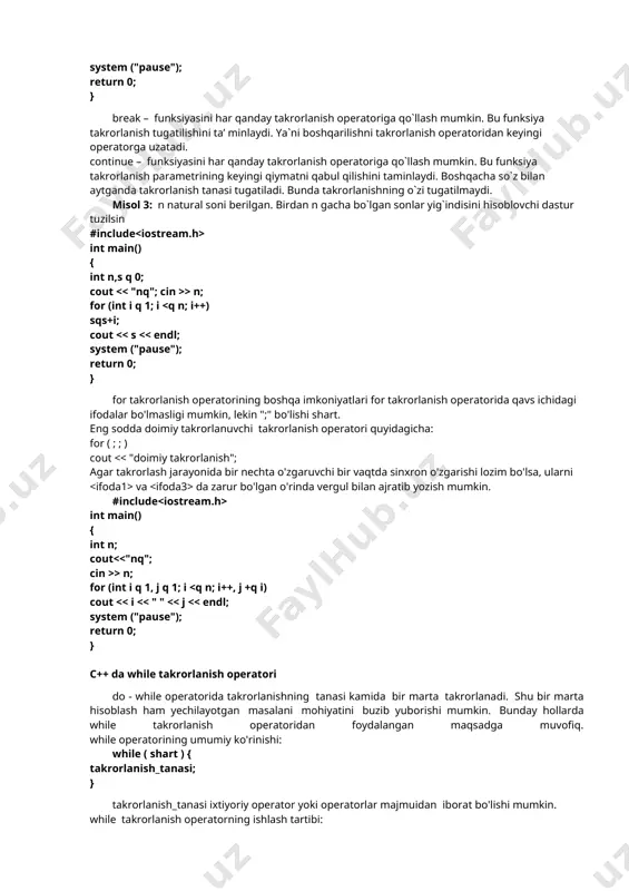 o'ylagan son kichik" << endl; } cout << "qoyil topdingiz!!!" << endl; cout << "urinishlar soniq" << u << endl; system ("pause"); return 0; }