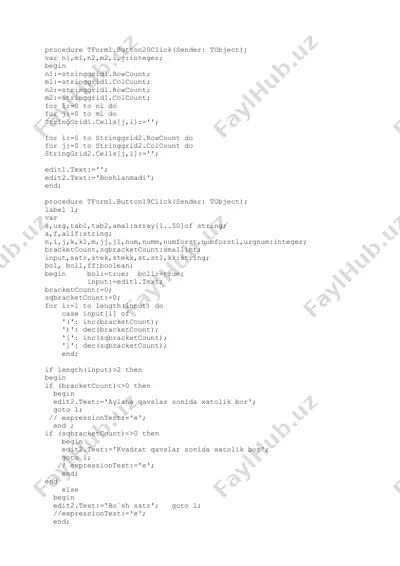 delphi dasturlash tilida grafik interfeys tuzilmasi — DOCX