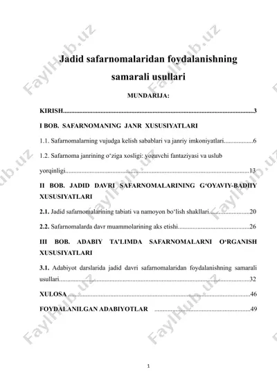 jadid safarnomalaridan foydalanishning samarali usullari — DOCX