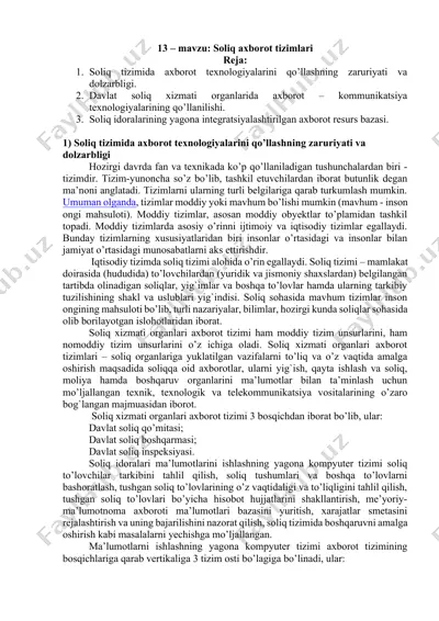 soliq axborot tizimlari — DOCX