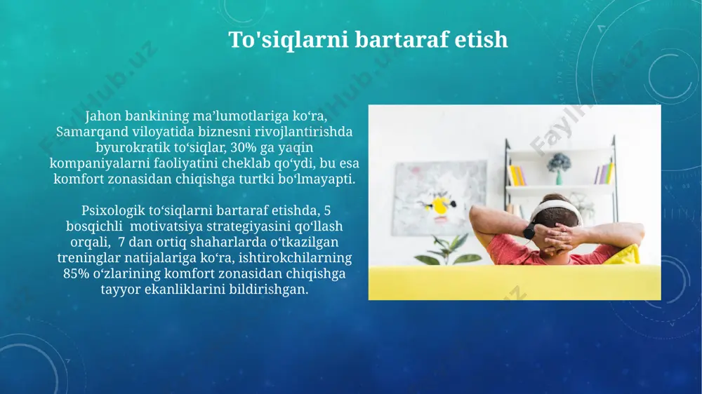 boshqarish noqulaylik zonasidan chiqish uchun 7 kunlik rejani tuzing. har kuni yangi qiyinchiliklarni qo'shing. masalan, 1-kun - yangi odam bilan gaplashish, 7-kun - samarqandga yolg'iz sayohat qilish. progressiv ta'sir natijalarini kuzating. stressni kamaytirish uchun nafas olish mashqlarini kundalik hayotingizga kiriting. kuniga kamida 10 daqiqa 4-7-8 texnikasini qo'llang. bu sizning tanangizni tinchlantirishga va farg'onada bo'lsangiz ham xotirjam bo'lishga yordam beradi. qulaylik zonasidan tashqarida hayot o'rtacha hisobda, 35 yoshdan oshgan 1000 nafar respondentning 60 foizi qulaylik zonasidan chiqib, yangi martaba yoki biznes boshlash orqali moliyaviy ahvolini 2 barobar yaxshilashgan. dunyoning turli burchaklarida, masalan, yaponiyada ham, qulaylik zonasidan chiqish orqali 5 dan ortiq yangi ko'nikmalarni o'zlashtirganlarning hayot sifati 30% ga oshganligini tasdiqlovchi ma'lumotlar mavjud. qulaylik zonasidan chiqishning bosqichlari ikkinchi bosqich - qo'rquv va noqulayliklarni boshqarishni o'rganish. bu 7 ta turli strategiya, jumladan, chuqur nafas olish mashqlari va vizualizatsiya usullarini o'z ichiga olishi mumkin. qulaylik zonasidan chiqishning birinchi bosqichi, o'zgarishga tayyorgarlik ko'rishni o'z ichiga …