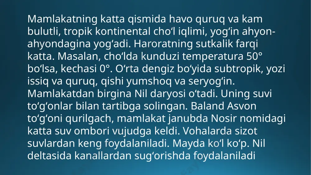 xalqining hamkorligi va birligini ta'minladilar . qadimgi misrliklarning ko'plab yutuqlari orasida karer qazish , o'lchash va qurilish texnikasi yodgorlik piramidalari, ibodatxonalar va obelisklarni qurishda yordam bergan ; matematika tizimi , tibbiyotning amaliy va samarali tizimi , sug'orish tizimlari va qishloq xo'jaligi ishlab chiqarish texnikasi, birinchi ma'lum bo'lgan taxta qayiqlar, misr fayansi va shisha texnologiyasi, adabiyotning yangi shakllari va eng qadimgi ma'lum bo'lgan tinchlik shartnomasi. xettlar. qadimgi misr abadiy meros qoldirdi. uning san'ativa arxitekturakeng ko'chirilgan va uning qadimiylari dunyoning uzoq burchaklariga olib ketilgan. uning monumental xarobalari ming yillar davomida sayohatchilar va yozuvchilarning tasavvurlarini ilhomlantirgan. yevropaliklar va misrliklar tomonidan qadimiylik va qazilma ishlariga yangicha hurmat bilan qarash misr tsivilizatsiyasini ilmiy tadqiq qilishga va uning madaniy merosini yanada ko‘proq qadrlashga olib keldi. poydevorida ayol qiyofasi bo'lgan bronza oyna , misrning o'n sakkizinchi sulolasi (miloddan avvalgi 1540-1296) marosim bronzalar yoshi, urushayotgan davlatlar, sharob idishi shunday bo'lsa-da, misrning boshqa joylardan ko`ra bronza davrida shunchalik yorqin …