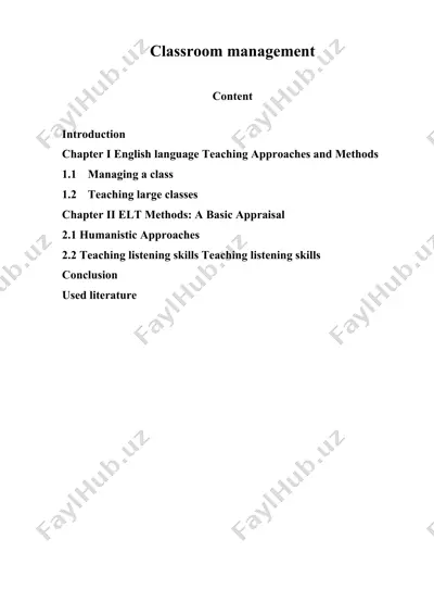 classroom management (kurs ishi) — DOCX