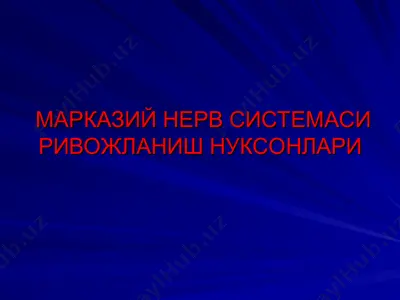 markaziy nerv sistema rivojlanish nuqsonlari — PPT