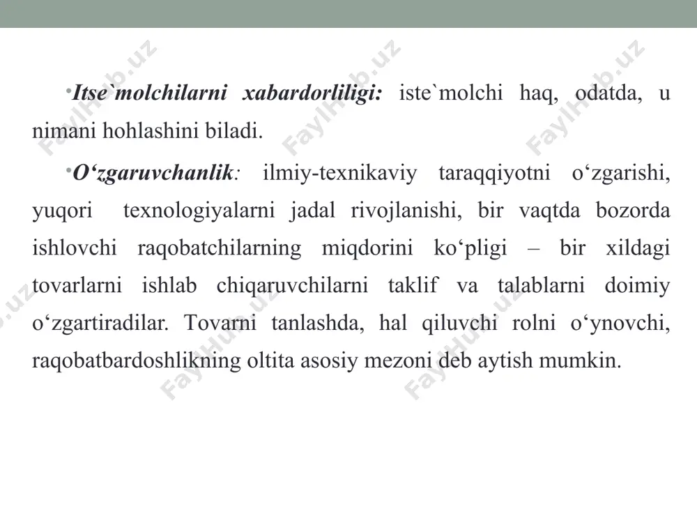 qabul qilingan shakl o‘zgartirildi va mazmunan qayta nashr qilindi. hozirgi kunda iso 9000:2008 seriyali standartlarining uchinchi tahriri quyidagi standartlardan iborat (4.6-rasm): iso 9000:2005 – sifat menedjmenti tizimi. asosiy qoidalar vaatamalar; iso 9001:2008 – sifat menedjmenti tizimi. talablar; iso 9004:2008 – sifat menedjmenti tizimi. faoliyatni yaxshilash bo‘yicha tavsiyalar. nazorat savollari 1. sifat menejmenti tizimining maqsad va vazifalarini tushuntiring. 2. iso 9000 seriyali standartlar nima sababdan ommaviylashib ketgan? 3. iso 9000 seriyali standartlarining paydo bo‘lishini tushuntirib bering. 4. iso 9000 seriyali standartlar tarkibi qaysi standartlardan tashkil topgan? 5. sifatni boshqarish tizimlariga taalluqli xalqaro standartlarning yangilanish sabablarini nimalardan iborat? 6. o‘zbekistonda iso 9000 seriyali standartlari oilasiga qanday asosiy standartlar mansub? 7. sifat menejmenti tizimini joriy qilishdan qanday foydalar ko‘zlangan va uning qanday afzalliklari mavjud? 8. iso 9000:2008 seriyali standartlarining qanday o‘ziga xos xususiyatlari mavjud? 9. iso 9000:2008 seriyali standartlarini tavsiflab bering. etiboringiz uchun rahmat image2.png image3.png image4.png image5.png image6.png image7.png image8.png /docprops/thumbnail.jpeg