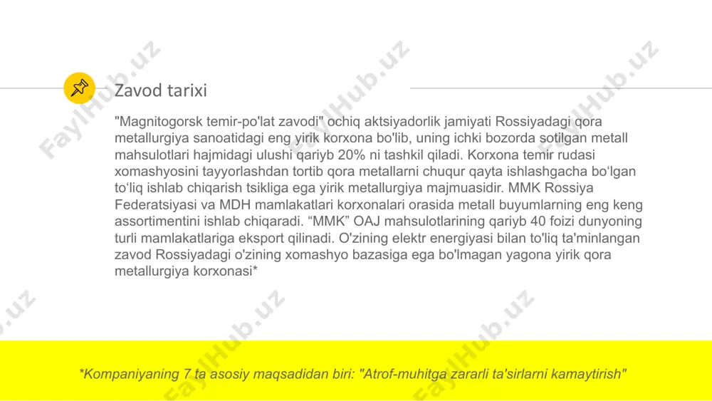 rajasi shahar chegaralarida 4,2 baravar, mis - 3,6 baravar oshdi. “ 1950-yillardan boshlab, shaharni rivojlantirishni rejalashtirayotganda, turar-joy binolarini ural daryosining o'ng qirg'og'ida, xavfli ishlab chiqarish esa chap qirg'oqda joylashtirishga qaror qilindi. biroq, 1950 yillarga qadar turar-joy binolari ishlab chiqarishga yaqin joyda joylashgan edi. hozirgi vaqtda ushbu hududlar eng noqulay ekologik vaziyatga ega*. shimoliy va shimoli-sharqiy shamol bilan ruxsat etiladi dimitrva qishlog'i va pushkin maydonida zararli moddalar kontsentratsiyasi 20 yoki undan ko'p marta oshib ketishi mumkin. chap qirg'oq *shahar maʼmuriyati odamlarni eskirgan va xavfli uy-joylardan shaharning yanada obod hududlariga koʻchirish dasturini amalga oshirmoqda, biroq 2014 yil holatiga koʻra, bu yerda hali ham 40 mingdan ortiq kishi istiqomat qiladi. yashash joylarida ruxsat etilgan maksimal kontsentratsiyalardan oshib ketadi: mis uchun 1,5-2 marta; sink uchun 2-4 marta; qo'rg'oshin uchun 1-5 marta; marganets uchun 1,5-2,5 marta; arsenik uchun 3-21 marta. lenin tumanida ekologik vaziyat biroz yaxshiroq, bu tumandan magnitogorskning o'ng qirg'oq qismini rivojlantirish boshlandi, bu …