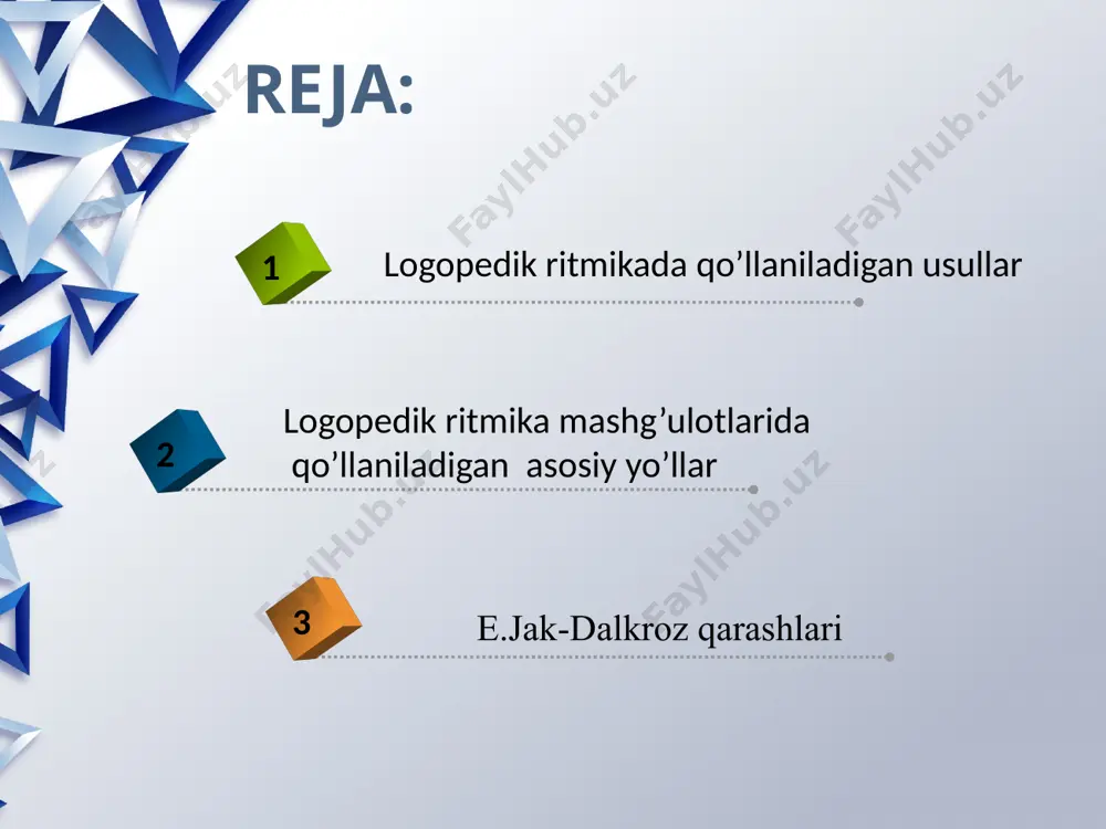 shi va h.k. og‘zaki usullar shug‘ullanuvchining ongiga murojaat qiladi, ular qо‘yilgan vazifani fikrlash va harakatli mashqlarni ongli ravishda bajarishga yordam beradi. og‘zaki usulda quyidagi yо‘llardan foydalaniladi harakat yoki uni aniqlashtiruvchi alohida elementlarni aniq kо‘rsatish orqali tushuntirish; shug‘ullanuvchida mavjud bо‘lgan hayotiy tajriba va tasavvurga tayanib yangi harakatni qisqacha tushuntirish; shug‘ullanuvchilar bilan mashqlarni mustaqil bajarishda yoki pedagog tomonidan kо‘rsatilgan harakatlarni yuzaga chiqarishda zarur bо‘ladigan kо‘rsatmalar; yangi mashqlar va harakatli о‘yinlarni kiritishda harakatlantiruvchi harakatlarni tushuntirish talab qilinganida, harakatli о‘yinlar syujetini aniqlashtirishda suhbatlashish; ular tomonidan harakatning ketma-ketligini anglash uchun harakatni bajargunigacha yoki harakatli о‘yinlar syujetining obrazlari tо‘g‘risida ularning tasavvurlarini tekshirgunigacha mashg‘ul bо‘ladigan masalalar, qoidalarni, о‘yinli harakatlarni aniqlash va h.k.; og‘zaki yо‘riqnoma yordamida avvalgi taassurotlar izlarining yangi uyg‘unlashuv va kombinatsiyalarda jonlanishi yuz beradi, og‘zaki kо‘rsatmalar va tushuntirishlar yordamida yangi vaqtinchalik aloqalar vujudga kelishiga, yangi bilim va malakalar shakllanishiga imkon tug‘iladi. pedagogdan talab qilinuvchi turli intonatsiya va dinamikali buyruqlar, kо‘rsatmalar va signallar. buyruq, signal sifatida о‘zbek …
