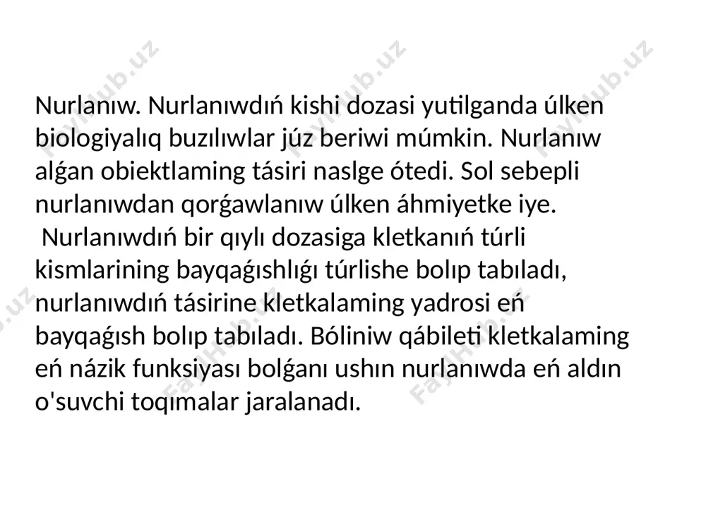 ionlaniwshi nurlardin biologiyaliq tasir mexanizmleri - Page 4