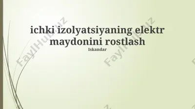 ichki izolyatsiyaning elektr maydonini rostlash — PPTX