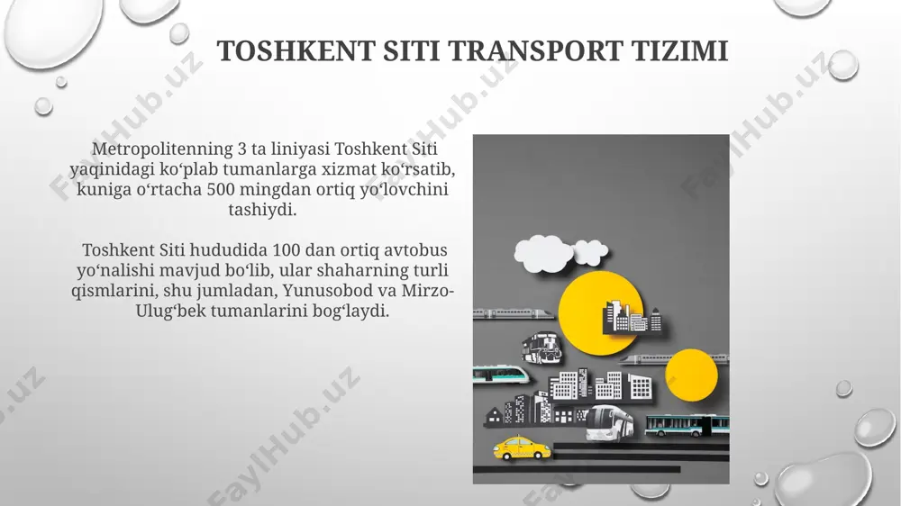 a tibbiy yordam ko'rsatiladi, bu esa aholi soniga nisbatan yuqori ko'rsatkich hisoblanadi. toshkent siti aholisi soni тошкент ситидаги аҳоли сони 2023 йил якуни бўйича 150 000 кишидан ошган бўлиб, бу 2022 йилга нисбатан 15% га ўсиш демакдир. шунингдек, кўпчилик аҳолиси ёш авлоддан иборат. тошкент ситидаги аҳоли зичлиги бошқа тошкент туманларига нисбатан юқори бўлиб, квадрат километрига ўртача 10,000 дан ортиқ киши тўғри келади, бу ҳудуднинг ривожланишига таъсир кўрсатади. e'tiboringiz uchun rahmat @taqdimot_robot image3.png image4.jpg image5.jpg image6.jpg image7.jpg image8.jpg image9.jpg image10.jpg image11.jpg image12.jpg image13.jpg image14.jpg image1.png