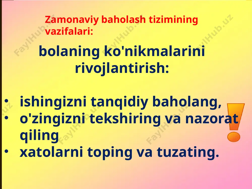 govorota veshestv v prirode i jizni cheloveka privodit primeri jivix organizmov raznix professiy ob'yasnyat i dokazivat neobxodimost berejnogo otnosheniya k jivim organizmam itogovaya otmetka 1 antsiferova elizaveta 4 3 4 4 4 4 2 astashenko taisiya 3 3 3 3 3 3 3 babich margarita 5 5 5 5 5 5 4 bashlakova viktoriya 5 4 5 5 5 5 5 vinokurov kirill 5 4 4 4 5 4 6 veselov artyom 5 4 4 4 4 4 7 gafarov andrey 5 5 5 5 5 5 8 ermolenko yaroslav 5 5 4 5 5 5 9 zelentsova anastasiya 5 5 5 5 5 10 ignatenko kseniya 4 4 4 4 5 4 11 kazinskiy kirill 5 5 5 5 5 5 12 kojemyakov andrey 5 5 5 5 5 5 okrujayushiy mir tema: «nejivaya i jivaya priroda» 2 klass 1-sinfda o'z-o'zini baholash algoritmi vazifa nima edi? (ishning maqsadini eslab …