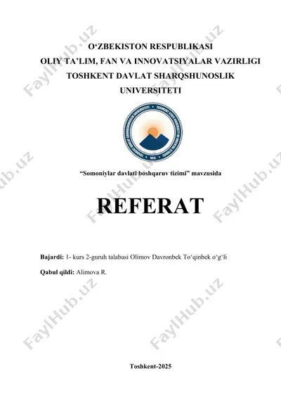 somoniylar davlati boshqaruv tizimi — DOCX
