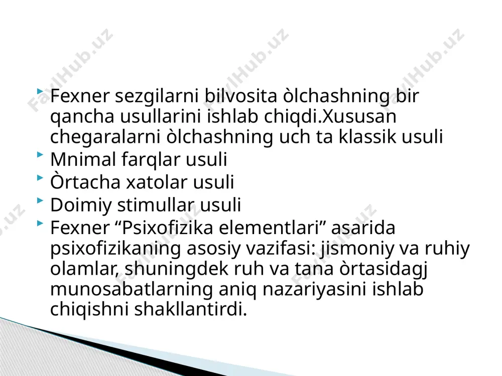 fexnerning psixofizika tadqiqotlari - Page 5