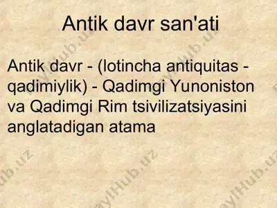 antik davrsan'ati — PPT