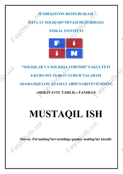 moliyaviy tahlil — DOCX
