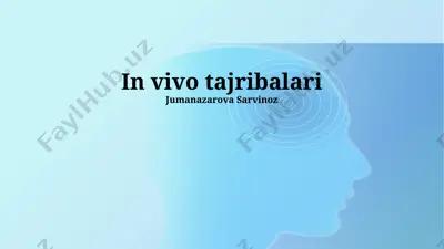 in vivo tajribalari — PPTX