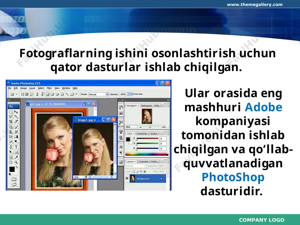 photoshop - rastrli grafik muharririda ishlash asoslari. photoshop interfeysi 11-sinf - Page 3