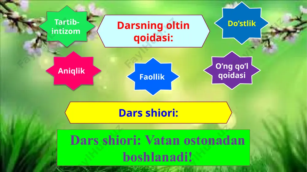ing “al-jabr val-muqobala” asarim mashhurdir. men matematik (bo‘lmoq).men kimman? 4. men alisher navoiyman. (davom ettiring). 5. o‘ylang va toping. yozing. 1. uy qurish, taqinchoqlar ishlab chiqarish, protez va implantatlar tayyor- lash kabi vazifalarni bajara oladigan qurilma. a) 3d printer b) usta c) dron 2. shamol energiyasini … orqali elektr energiyasiga aylantirish mumkin. tushirib qoldirilgan so‘zni toping. a) ventilyator b) generator c) shamol tegirmoni 3. rekordlar va g‘aroyib narsalar jamlangan kitob qaysi? a) qizil kitob b) bolalar ensiklopediyasi c) ginnesning rekordlar kitobi 4. tiklanadigan energiya berilgan javobni toping. a) quyosh energiyasi b) neft c) quyosh va shamol energiyasi mustaqil topshiriq bilar edim bilib oldim bilishni xohlayman ginnesning rekordlar kitobi ushbu kitob 1954-yili londonda aka-uka norris va rossi makuirter tomonidan yaratilgan. o‘zbekistondan kimlar bu ki tobga kirgan? foydalanilgan adabiyot: o‘zbek tili [matn]: 6-sinf uchun darslik / dilafruz xidoyatova [va boshq.]. – toshkent: respublika ta’lim markazi, 2022. – 176 b. ushbu taqdimot slaydi …