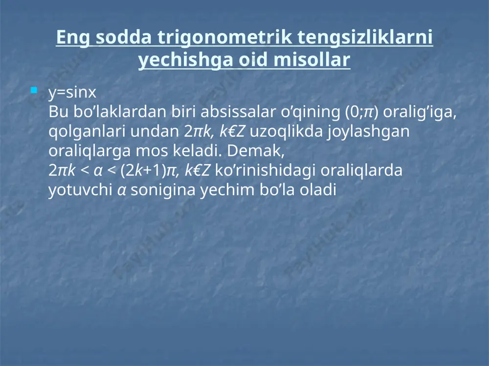 trigonometrik tengsizliklarni yechish usullari - Page 4