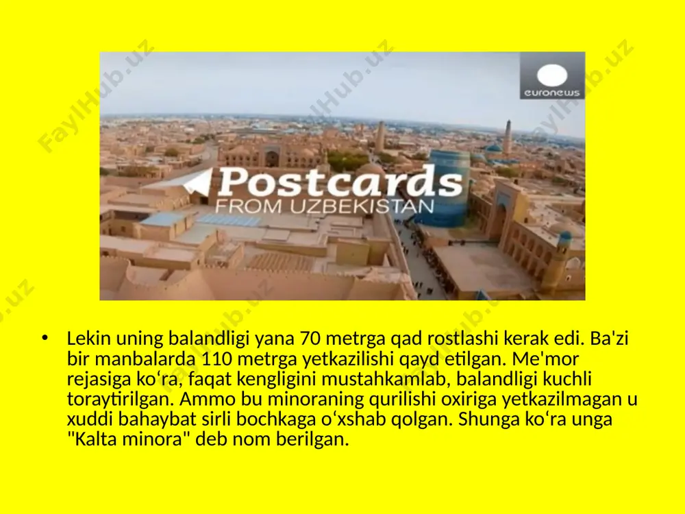 m uyg`unlashib ketganligi qadimgi yunon va xitoy manbalarida ham qayd qilingan. markaziy osiyo xalqlarining kuchli iqtisodiy aloqalari, etnik va til birligi ularning bir-biridan ayricha yashashiga yo`l qo`ymadi. markaziy osiyoning o`troq dehqonchilik va ko`chmanchi xalqlarida ancha-muncha farqlar bo`lishiga qaramasdan ilgaridan yaqin munosabatlar o`rnatilgan. diniy e`tiqodlar, urf-odatlar, fol`klor, axloqiy me`yorlardagi umumiylik madaniy umumiylikning shakllanishiga olib kelgan. shuning uchun, bundan keyin markaziy osiyoning yaxlit madaniyatini tashkil qiluvchi turli submadaniyatlar mavjudligi haqida to`xtalish joizdir: qadimgi davlatlar sub madaniyati (baqtriya, sug`d, xorazm, farg`ona, marg`iyona), dasht ko`chmanchilari-sak, massaget, da-kochchilar submadaniyati, pamir va tangritog` qabilalarning submadaniyati. afsuski, ko`pgina urushlar markaziy osiyo madaniyatining qadimgi taraqqiyot davrlarining behisob dalillarini yo`q qildi. arxeolog qazilma ma`lumotlar va yozma manbalar miloddan avvalgi i-ming yillik boshlarida vujudga kelgan markaziy osiyoning ilk davlatlari baqtriya, sug`d va xorazm madaniyati haqida bir oz ma`lumotlar beradi. miloddan avvalgi viii-vi asrlarga oid afrosiyob (samarqand), surxondaryo vohasidagi qiziltepa, qashqadaryo vohasidagi uzunqir, xorazmdagi ko`ziliqir kabi qadimgi shaharlarda o`tkazilgan tadqiqotlar murakkab …