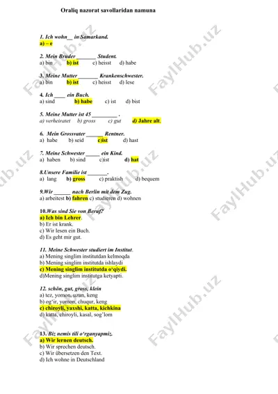 oraliq nazorat savollaridan namuna — DOCX