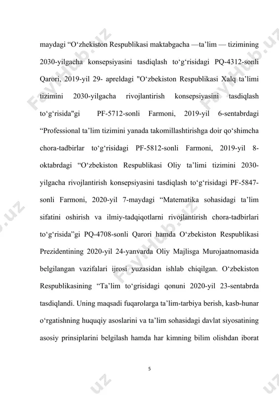 fanning rivojlanishini tasavvur qilib bo‘lmaydi. shuning uchun ham matematik madaniyat - umuminsoniy madaniyatning tarkibiy qismi hisoblanadi. hozirgi kunda milliy innovatsion tizimnirivojlantirish hamda innovatsion potensialni takomillashtirish mamlakat iqtisodiy o‘sishining eng muhim omillari hisoblanmoqda. mazkur omillarni tatbiq etish muammolari dunyoning ko‘plab davlat va xalqaro tashkilotlari uchun dolzarbdir, shu munosabat bilan innovatsion rivojlanishning darajasini tezkor va ishonchli tahlil qilishga mo‘jallangan baholash tizimi mavjudligi kata ahamiyatga ega. bunday baholash tizimlari sifatida nufuzli xalqaro tashkilotlar tomonidan yaratilgan xalqaro baholash tizimlari qo‘llanilmoqda. iqtisodiy hamkorlik va taraqqiyot tashkilotining 15 yoshli o‘quvchilarning savodxonligi va ko‘nikmalarini amaliyotda qo‘llay olish darajasini baholash tizimiga e’tibor qaratish lozim. pisa xalqaro tadqiqoti tomonidan o‘quvchilarning bilim sifati monitoring 3 ta asosiy yo‘nalish (o‘qish, matematika va tabiiy fanlar savodxonligi) bo‘yicha amalga oshirib kelinmoqda. 1.matematik masalalar va ularning turlari. matematik masalalar sodda va tarkibli masalalarga ajratiladi. sodda masalalar bitta amal bilan yechish mumkin bo‘lgan masalalar jumlasiga kiritiladi. bir nechta sodda masaladan tuzilgan va shu sababli ikki …