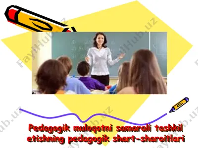 pеdagogik muloqotni samarali tashkil etishning pedagogik shart-sharoitlari — PPT