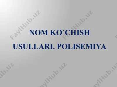 o‘zbek tili semasiologiyasi — PPTX