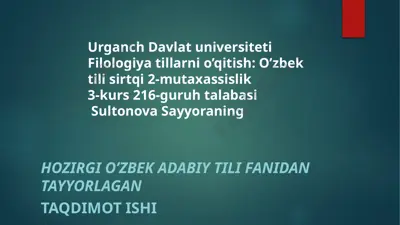 xamon shakllari gap qoliplarini kengaytirishi — PPTX