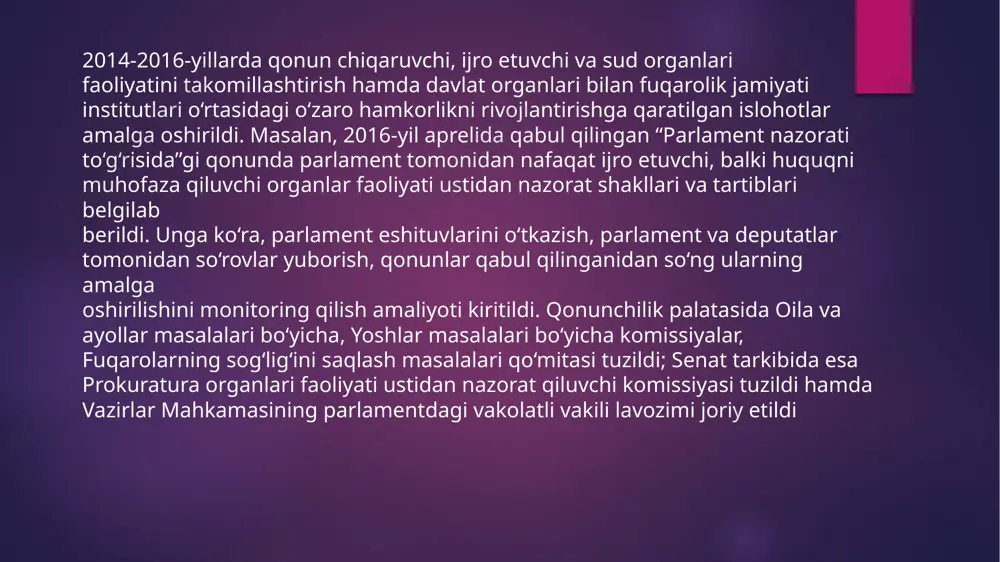 o‘zbekistonda parlament tizimi va undagi islohotlar - Page 5