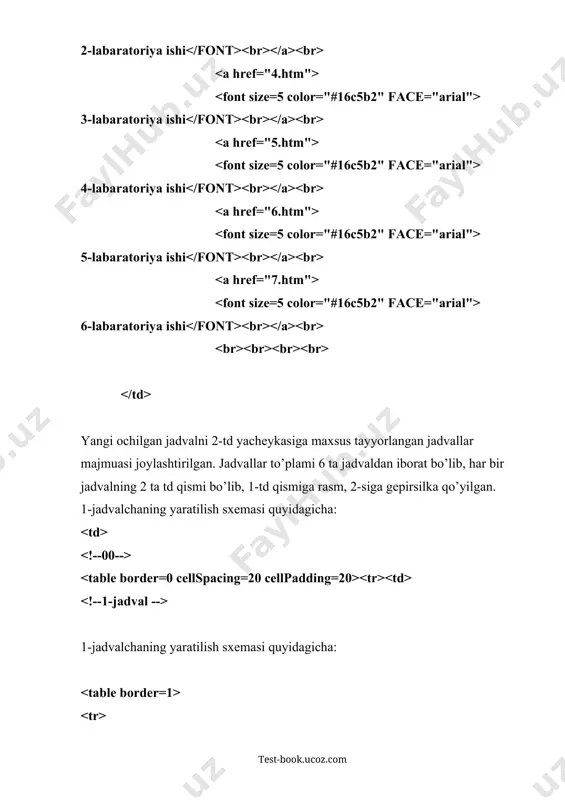 html gipеrmatnli tili yordamida web-sahifa yaratish - Page 5