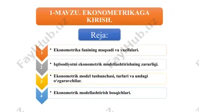 ekonometrikaga kirish — PPTX