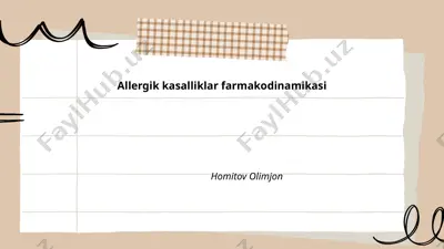 allergik kasalliklar farmakodinamikasi — PPTX