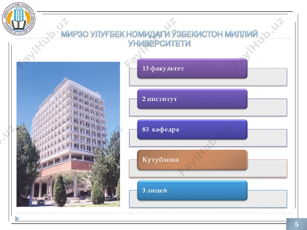 мирзо улуғбек номидаги ўзбекистон миллий университети - Page 5