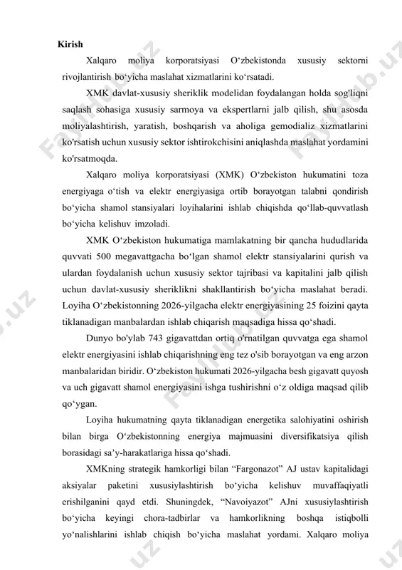 ahon banki guruxida 1988 yilda tuzilgan eng yangi tuzilmadir.1944 yilda aqshda boʻlib oʻtgan bretton-vuds konferensiyasida (rasmiy nomi birlashgan millatlar tashkilotining valyuta-moliya konferensiyasi) dunyo davlatlarining tashqi iqtisodiy faoliyatini va yangi xalqaro valyuta tizimi rivojlantirishga qaratilgan bir qator qarorlar qabul qilindi. ushbu konferensiya tomonidan qabul qilingan tarixiy ahamiyatga ega qarorlardan biri ikkita xalqaro moliya instituti – xalqaro valyuta jamg‘armasi (xvf) va xalqaro tiklanish va taraqqiyot banki (xttb) tashkil etilishi bo‘ldi. xalqaro valyuta jamg'armasi (xvj) beqaror valyutalarni qo'llab-quvvatlash, jahon valyuta tizimi tamoyillariga rioya etilishini nazorat qilish, shuningdek, mamlakatlar o'rtasidagi valyuta hamkorligini ta'minlash maqsadida to'lov balansi taqchilligini qoplash uchun xorijiy valyutada kreditlar berish uchun tashkil etilgan. davlatlararo investitsiya instituti sifatida xalqaro tiklanish va taraqqiyot banki (xttb) tashkil etildi. xozirda xalqaro moliya tashkilotlari jahon iqtisodiyotida katta rol' o‘ynaydi. ular turli mamlakatlarga mablag‘ ajratish va kredit berish bilan shug‘ullanadilar, jahon savdosini rivojlantirish va moliya tizimini barqarorlashtirishga yordam beradilar. xalqaro moliya tashkilotlari (xmt) - xalqaro moliya sohasida …