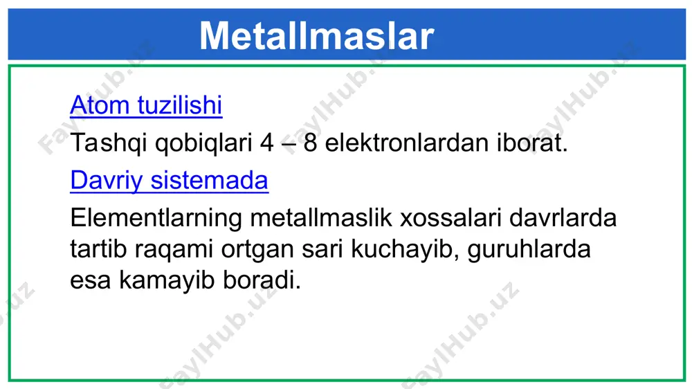 metallmaslarning umumiy xossalari - Page 4