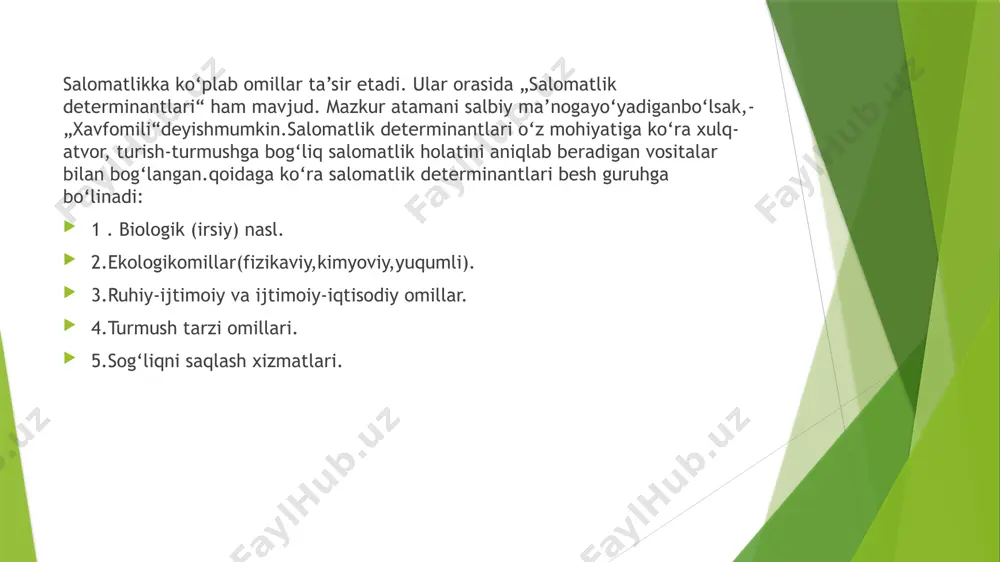 salomatlik determinantlari va ularning turlari - Page 3