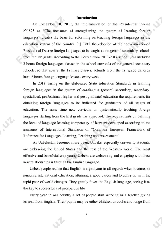 ons. the subject matter of the course paper is how to teach the ability of speaking in english to beginners. the object of the research work is teaching english speaking. the main aim of this work is to study different methods of teaching english speaking at the beginning stage. the structure of the course paper consists of introduction, three chapters, conclusion and reference. 1. theoretical basis and methods of teaching communicative competence. speaking is one of the fundamental skills that is essential to master in learning a foreign language. not only does it bear a highly communicative value, but also it is generally regarded as the parameter of one’s proficiency in a foreign language. owing to such as a prestigious status, student’s being able to produce language becomes the ultimate goal of teaching of the spoken language. mastering the art of speaking is the most important aspect of learning a …