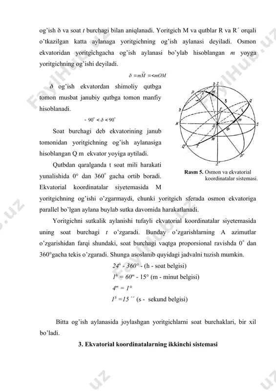 gorizontal va ekvatorial koordinatalar sistemasi - Page 3