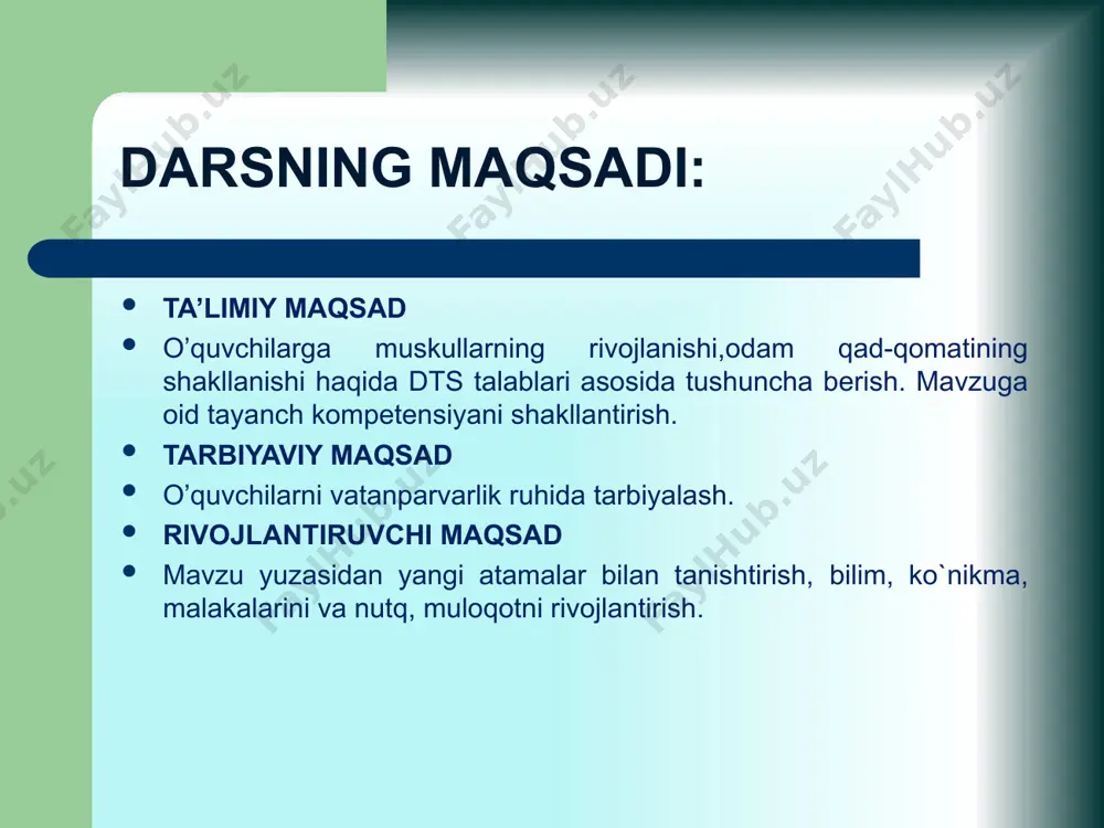 qa pog'onasi egikliklari to‘g‘ri shakllanmasdan, qiyshayib qolishi mumkin. bunday qiyshayishlar kifoz, lordoz, skolioz yoki spondiloz tipida bo’lishi mumkin. * odam qad-qomatining shakllanishi. kifoz qad-qomatli odam tik turganida orqasining yuqori qismi doʻppaygan va yumaloqlashgan, yelkalari oldinga osilgan, boshi oldinga egilgan, qornining pastki qismi boʻrtgan boʻladi. bunday qad-qomat umurtqa pogʻonasini boʻyin va bel qismidagi oldinga egilishlarini normaga nisbatan kam, koʻkrak qismidagi orqaga egilishning esa koʻp boʻlishi tufayli vujudga keladi. * bola bo‘yiga mos bo‘lmagan stolda o‘tirishi natijasida umurtqa pog‘onasining yon tomonga qiyshayishi (skolioz) odam qad-qomatining shakllanishi. odam qad-qomatining shakllanishi. yumshoq to‘shak, baland yostiq va notekis o‘rin umurtqa pog‘onasi va bosh suyaklarining noto‘g‘ri shakllanishiga sabab bo‘ladi yoshligidan tekis va biroz qattiqroq to'shakda yotishga o‘rgatish zarur bunga rioya qilmaslik bolalar umurtqa pog‘onasi va oyoq suyaklarining noto‘g‘ri shakllanib, ular qad- qomatining buzilishiga sabab bo'lishi mumkin kichik bog'cha yoshidagi bolalar va boshlangbch sinf o'quvchilari bir joyda uzoq vaqt qimirlamasdan o'tirmasligi, turib qolmasligi, uzoq yurmasligi, og’ir narsalarm …
