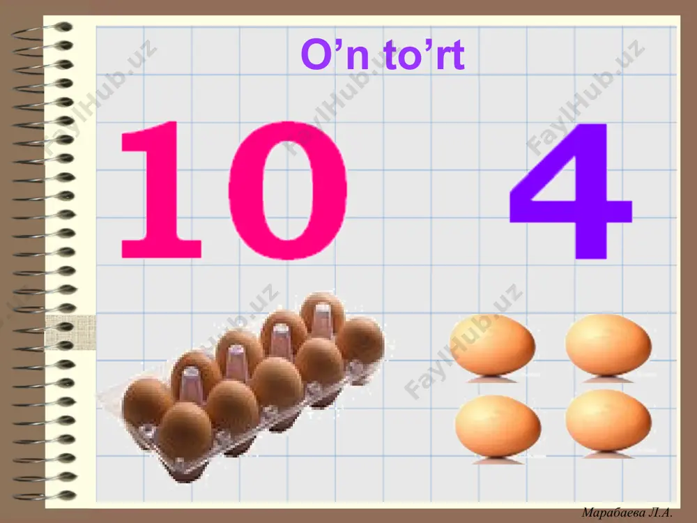 10 dan 20 gacha sonlarni o‘rgatish taqdimoti - Page 5