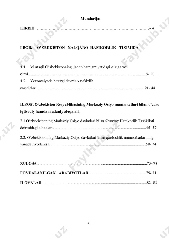 i o‘rganishimiz zarur. ayniqsa mustaqillik yillari tariximizning eng shonli davridir. o’zbekiston respublikasi birinchi prezidenti islom karimov ta'kidlaganlaridek “mustaqillik yillari o‘z o‘tmishimizni, o‘z madaniyatimizni xolisona bilib olish davridir. bu jahon hamjamiyati, tarix oldidagi vazifamizni anglab olish davridir”[footnoteref:1]. [1: islom karimov . istiqlol va ma’naviyat. – t.: o’zbekiston , 1994, - 24 b.] tariximizning ana shu o‘tgan davrini aniqrog‘i chorak asrlik mustaqil taraqqiyotimiz sarhisob qilinar ekan, tashqi siyosat va diplomatik xizmatni shakllantirish borasida amalga oshirilgan keng ko‘lamli ishlarni ham alohida qayd qilish lozim. ta'kidlash joizki, mustaqillik davrigacha respublika tashqi ishlar vazirligi apparatida bor yo‘g‘i 10—15 nafar xodim bo‘lib, ular nomigagina vazifasi hisoblangan ishlar, ya'ni protokol majburiyatlari va turli tadbirlar, asosan chet ellik mehmonlarni qabul qilish bilan shug‘ullanardi, xolos. o‘sha davrda tashqi ishlar vaziri lavozimida ishlagan bir amaldor ayni paytda kommunal sohasini ham boshqarganining o‘ziyoq bu masalaga qanday yuzaki qaralganini ko‘rsatib turibdi. istiqlolning birinchi kunlaridan boshlab o‘ta muhim tashqi siyosiy masalani hal qilishga, …