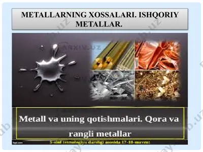 metallarning xossalari — PPTX