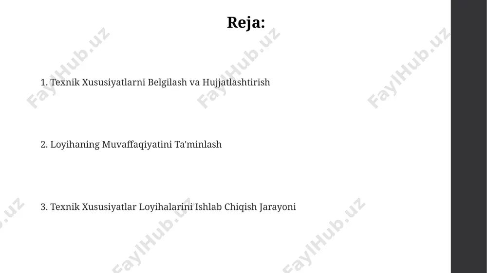 asida 15 ta turli qurilish materiallari uchun sinov va tekshirish natijalari 50 sahifali hisobotda keltirilgan bo'lib, bu hisobotda 80 ta jadval va 200 ta rasm mavjud. samarqanddagi avtomobil ishlab chiqarish zavodida mahsulot sifatini ta'minlash uchun 20 dan ortiq muhandis sinov va tekshirish ishlarini amalga oshirgan va 3000 dan ortiq sinov namunasi tekshirilgan. hujjatlarni tayyorlash ҳужжатларни тайёрлашда электрон имзодан фойдаланиш, 10 тадан ортиқ электрон ҳужжатларни самарқанд вилояти электрон ҳужжатлар архивига жойлаштириш ва рақамли имзо билан тасдиқлаш зарур. ҳужжатларни тайёрлаш жараёнида камида 3 та манбадан фойдаланиш, масалан, iso 9001 стандартлари, 5 та давлат стандартлари ва тошкент шаҳридаги илмий-тадқиқот марказларининг маълумотларини ўрганиш муҳимдир. ҳужжатларнинг тўлиқлиги ва аниқлигини таъминлаш учун 20 дан ортиқ саҳифали ҳужжатларни 2 та мутахассис текшириши ва 7 кун ичида хулоса бериши тавсия этилади. interfeyslar va integratsiya interfeyslarni loyihalashda foydalanuvchi interfeysi (ui) va dasturlash interfeysi (api) o'rtasidagi 5 ta asosiy farqni aniqlash va ularni 2024 yilgi standartlarga moslashtirish muhim. api integratsiyasi …