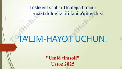 uchtepaturumani-maktab ingliz tili fanidan o'qituvchi — PPTX